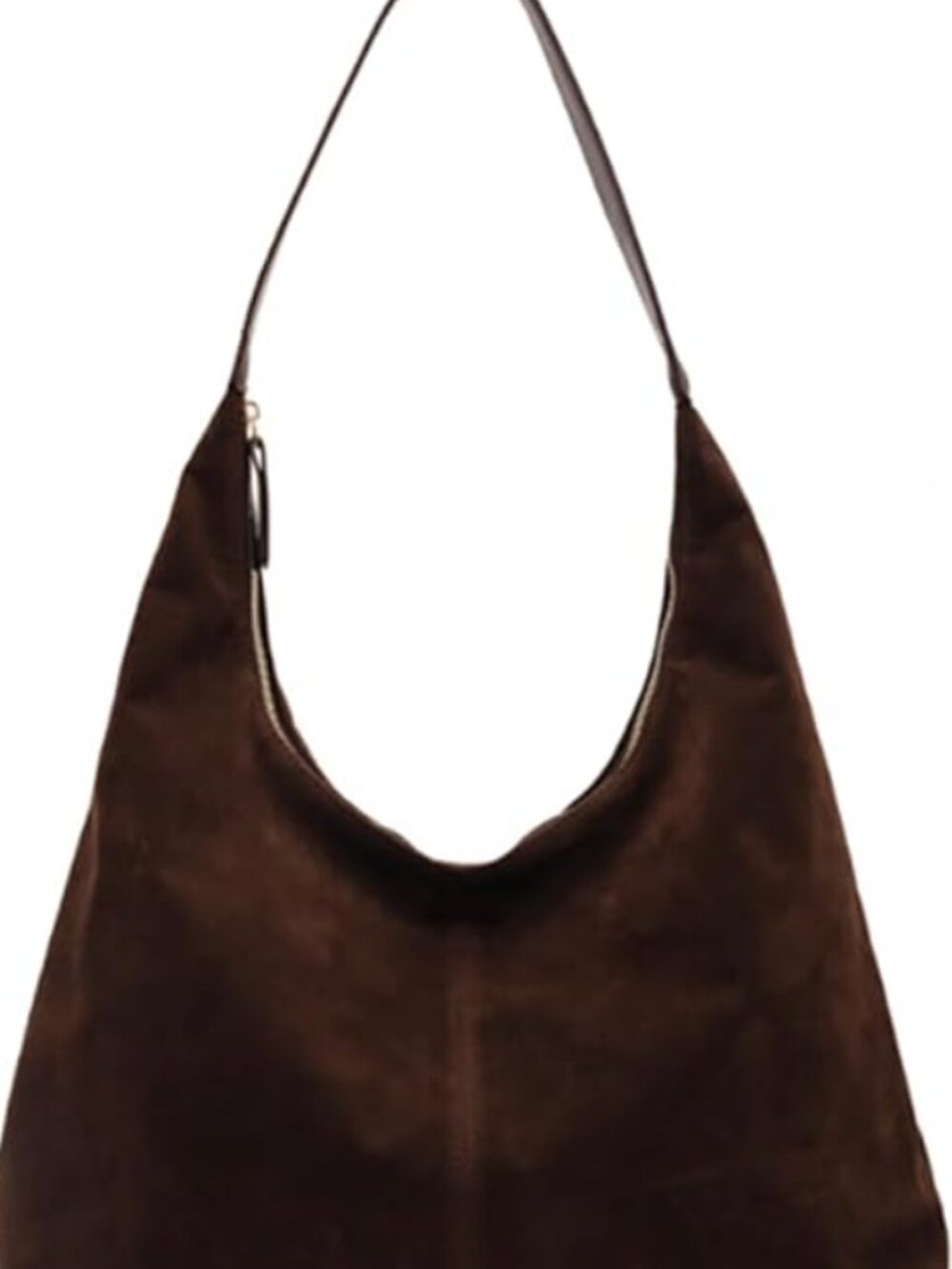 Suede Crescent Shoulder Bag | Trendy Slouchy Tote | Minimal Everyday Handbag